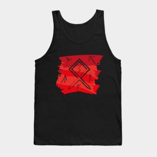 Blood Red Paint Runes Norse Mythology Asatru Tank Top